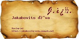 Jakabovits Éva névjegykártya