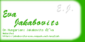 eva jakabovits business card